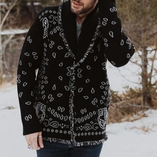 Jastie New Autumn Winter Retro Knitted Mens Cardigan Sweater Cashmere Wool Black Boho Casual Coats Jacket Mens Clothing 2021
