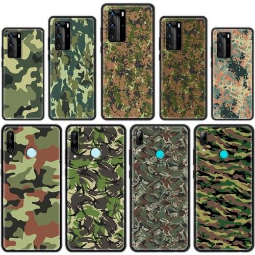 Camouflage Pattern Camo Military Army Soft Case for Huawei P30 P20 P10 Pro P20 Lite P40 Pro Plus P Smart Z 2021 Luxury Coque