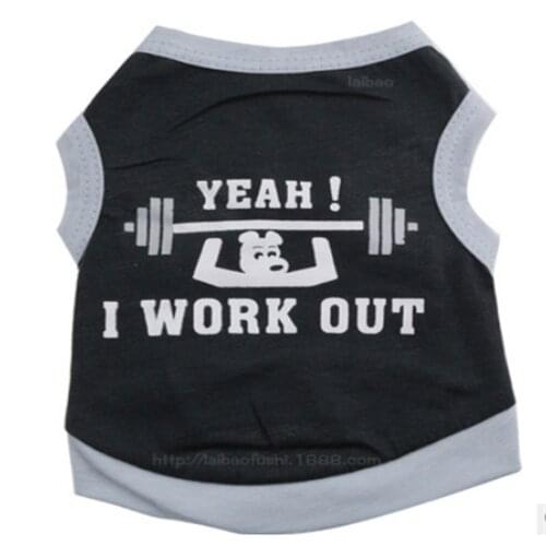 Classic Warm Dog Clothes Puppy Pet Cat Clothes Sweater Jackets Coat Winter I Work Out Print Coats For Small Dogs Chihuahua XS-XL