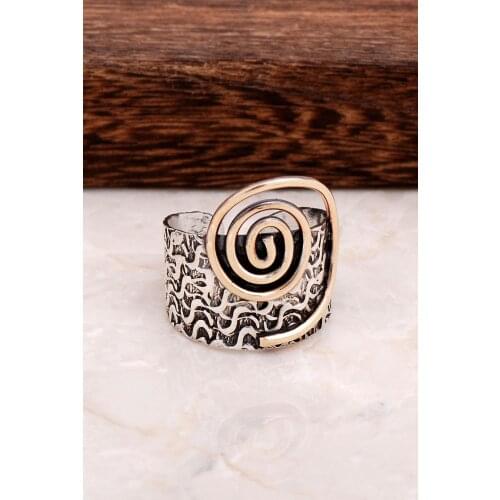 Handmade Real 925 Sterling Silver Adjustable Hammer Forged Engraved Ring Ottomany Style Princess Hurrem Sultan 2.5cm - 6.5gr