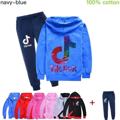 TIK TOK Girls Clothes Baby Long Sleeve Hoodies Coat +Pants for Boys Spring Set Outfits 2Pcs Girls Christmas Clothes Set