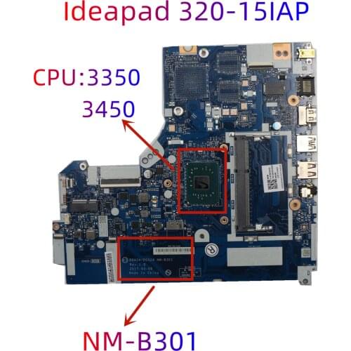 Brand new For Lenovo 320-15IAP notebook motherboard DG424 DG524 NM-B301 motherboard CPU N3350 DDR3 100% test work free shipping