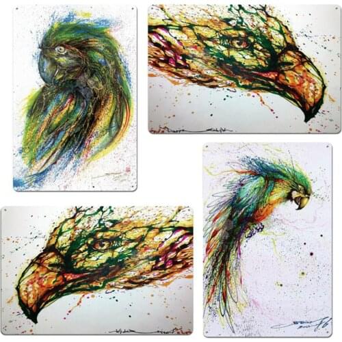 Eagle Animals Metal Poster Plaque Bird Fish Metal Tin Sign Retro Tin Plate Home Decor Abstract Art Painting Bar Home Wall Decor