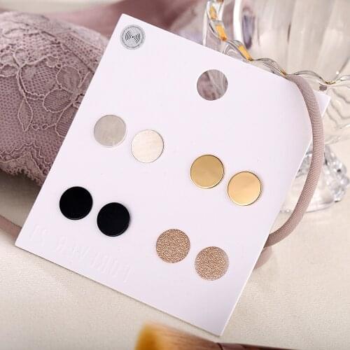 Trends gothic stud earrings for women men round gold/silver color /black color man small earring set brincos ear studs