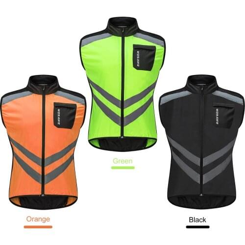 Men Cycling Vest Foldable Quick Dry Breathable Reflective Sports Safety Bike Vest for Riding Running Jogging Hiking Jacket