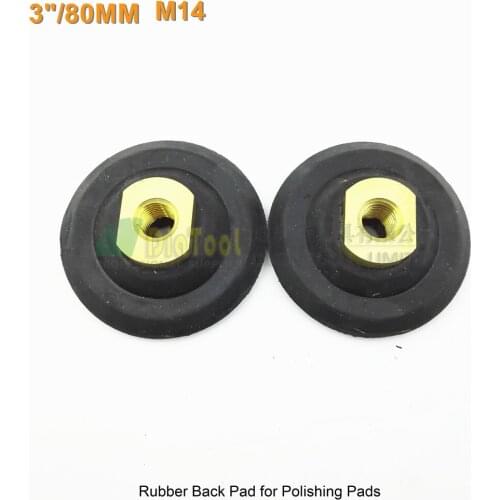 SHDIATOOL 2pcs Diameter 80mm Soft Rubber back for diamond polishing pads M14 backer 3inch Soft and strong body