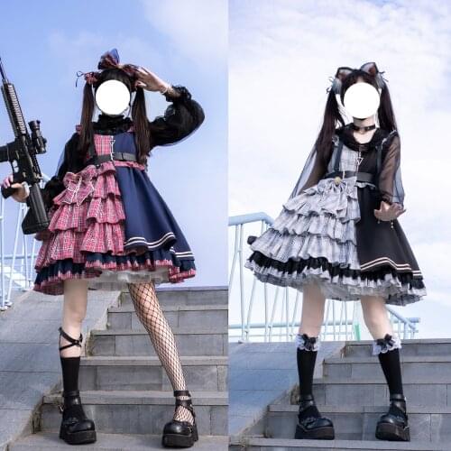 Original Design Genuine Lolita Dark Mirror Girl Song-Promotion Costume Dress Daily High Waist JSK Dress gothic lolita dress
