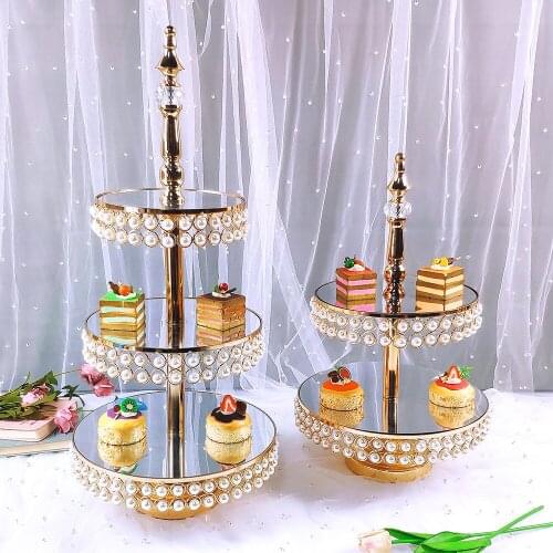 Gold Antique Metal Cake Stand Round Cupcake Stands Wedding Birthday Party Dessert Cupcake Pedestal Display Plate Home Decor