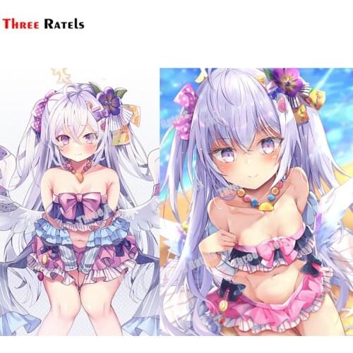 Three Ratels B232 Azusa Blue Archivecar Car Decoration Stickers Japanese Anime Removeable Colorful Decals Waterproof Property