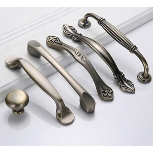Antique Bronze Cabinet Handles and Knobs Metal Drawer Pulls Vintage Kitchen Cupboard Handle and Knobs Furniture Handles Hardware