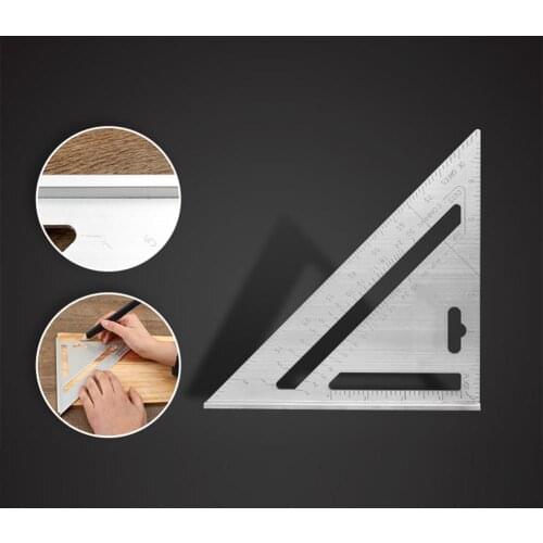 Triangle Ruler 45 Degree Square Ruler Woodworking Measurement Tool Multifunction Tri-square Line Scriber Saw Guide