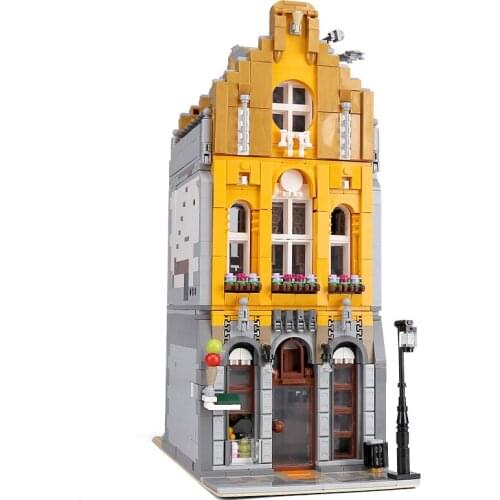US In Stock 10003 2605pcs Advanced Model Street View Series Ice Cream Parlor Building Blocks Bricks Kids toys Christmas Gift
