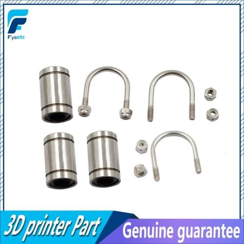 3 Sets Stainless Steel U-bolts + Ball Bearing Aluminium LM8UU For Prusa i3 MK2 Prusa Rework Hephestos 3D Printer Upgrade