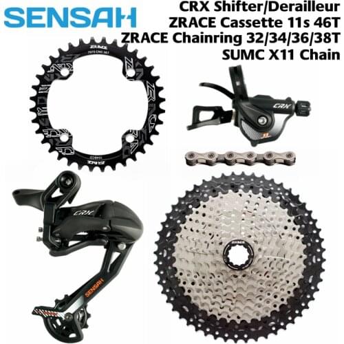 SENSAH CRX 11 Speed Trigger Shifter + Rear Derailleur 11s + ZRACE Cassette11-46T / Chainring + SUMC X11 Chain, PCR BEYOND M7000