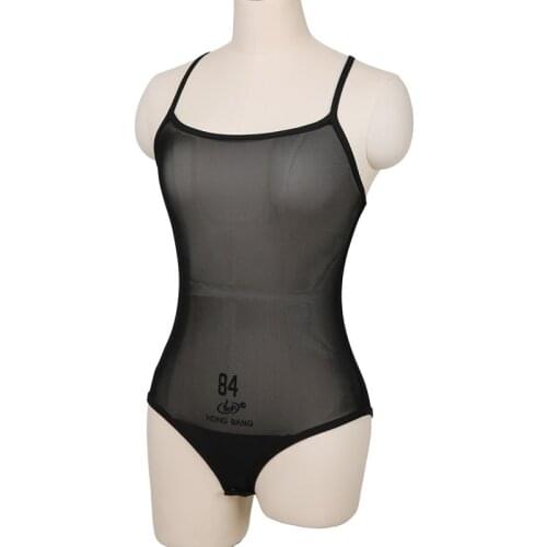 Women Dance Wear Sleeveless Clothes Stretchy Mesh Top Chest Support Bodysuit Bottoming Belly Cover Leotards