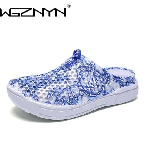 WGZNYN 2021 Women Sandals Summer Hole Shoes Rubber Clogs Woman EVA Garden Shoes Beach Flat Sandals Slippers Zapatos Mujer