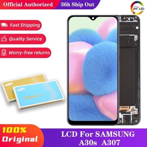 Original 6.4" AMOLED For Samsung Galaxy A30s A307F A307 A307FN LCD Display Screen replacement Digitizer Assembly