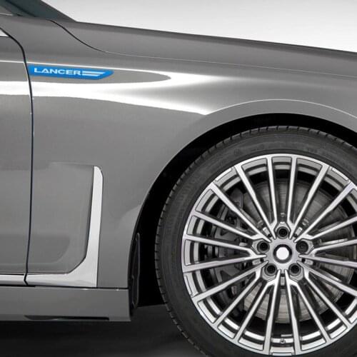 2PCS Stainless Steel Side Wing Badge Emblem Fender for Mitsubishi Lancer accessories car styling