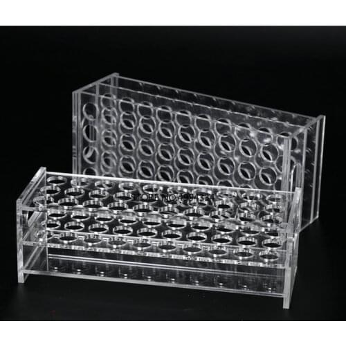 1piece/lot Plastic Test Tube Rack Holder, organic glass support Burette Stand Test tube Stand Diameter 16mm-26mm, 30/40/50holes