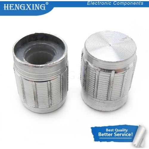 10pcs/lot aluminum alloy 13*17mm 15*17mm potentiometer 13*17 15*17 knob rotation switch volume control knob black silvery
