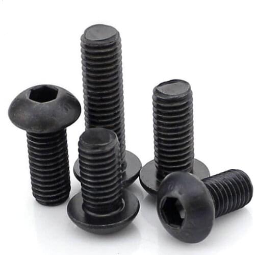 10pcs/lot M5 M6 M8 10.9 class black ISO7380 Carbon steel button head hexagon socket screws