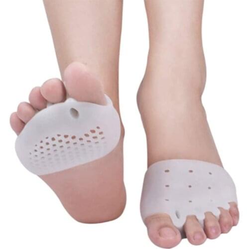 2pcs Forefoot Pads Five-hole Toe Separator Soft Gel Pain Relief Insoles Prevent Feet Callus Blisters