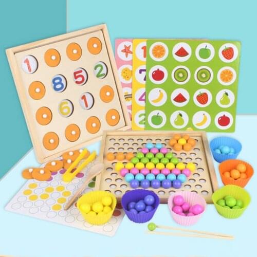 2 in 1 Memory Chess Clip Bead Game Baby Early Education Brain Training Toy Gift Early Education Brain Training Toy