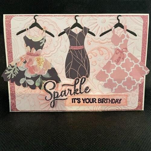 3pcs Dies Cut Women Dress Metal Cutting Die Stencils for DIY Scrapbooking Album Decorative Embossing Handmade Paper Cards Gift