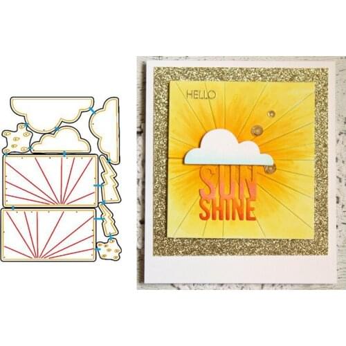 9pcs/Set Silver Linings cloud sunshine Metal Cutting Dies Stencil for DIY Scrapbooking Photo Album Card Making Decorative Craft