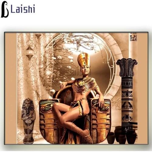 Handicrafts Diamond Painting Rhinestone Full Square Round Egyptian Beauty Mosaic Photo Portrait Cleopatra Hobby Exquisite Gifts