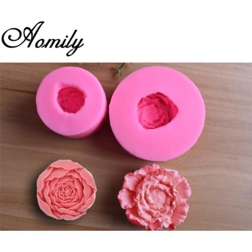 Aomily Rose Peony Fondant Mold Cake Jelly Sugar Craft Chocolate Decorating Moulds Ice Cube Molds Tools Flower Mold Baking Tools