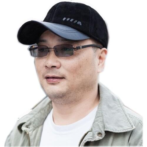 Genuine leather baseball cap 2020 new male winter outdoor casual thermal suede hat male sheep skin hat