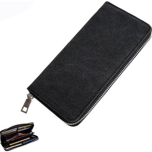 New long mens wallet purse luxury Cell Phone Pocket Polyester Zipper Fashion Big Capacity nightmare before christmas