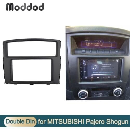 For Mitsubishi Pajero Double Din fascia Radio DVD Stereo Panel Dash Mounting Installation Trim Kit Face Frame