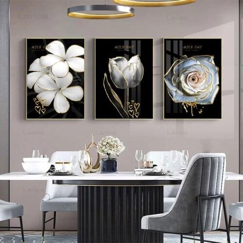 White Flowers with Phnom Penh Canvas Paintings On The Wall Loft Nordic Modern Simple Home Decor Posters and Prints Picture