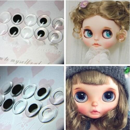 5 Pairs/lot Blyth Doll Eyes Pupil 5 Style Eyes Chips Transparent Big Black Pupil Toy Eye for Custom Glass eyes for toys dolls