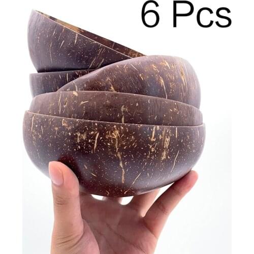 Hot Vintage Natural Coconut Shell Bowl Eco-Friendly Ice Cream Bowls Creative Fruit Bowl Crafts Art Decor