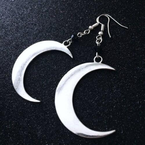 Gothic Moon Earrings Crescent Silver colour Witchy fashion women jewelry gift 2020 new beautiful novelty beautiful Big earrings