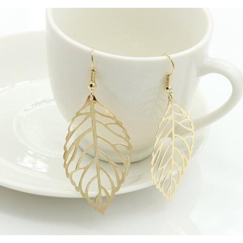HOCOLE Vintage Gold Silver Leaves Drop Earrings For Women 2019 Fashion Statement Pendant Long Metal Dangle Earring Lady Jewelry