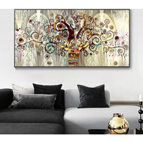 Famous Painting Tree of Life By Gustav Klimt Canvas Painting Posters and Prints Abstract Wall Art Pictures for Living Room