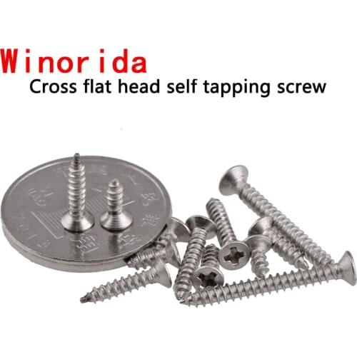 Cross Countersunk Head Self Tapping Screw M3.5M4M5M6 316 Stainless Steel KA Phillips Flat Head Tapping Wood Screw 10PCS