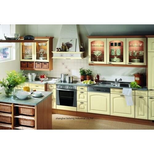 PVC/vinyl kitchen cabinet(LH-PV072)
