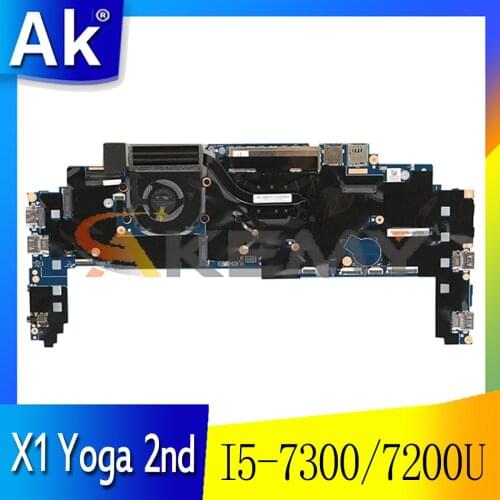 For Lenovo ThinkPad X1 Yoga 2nd Gen laptop motherboard 16822-1 W/ I5 7300 7200U 8G-RAM 01YR141 01AX859 01AX853 01LV170 Mainboard