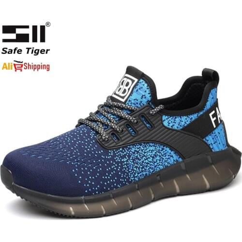 Dropshipping Mesh Work Shoes Breathable Safety Shoes Man Lightweight Puncture-Proof Safety Boots Steel Toe Sneakers