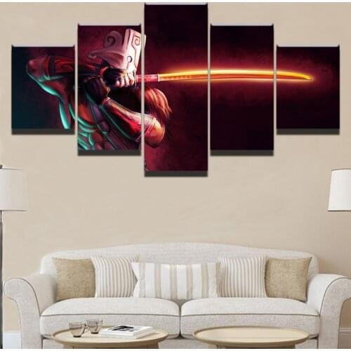 5 Panel Game 2 DotA Juggernaut Modular Canvas Posters Wall Art Pictures Paintings Accessories Home Decor Living Room Decoration