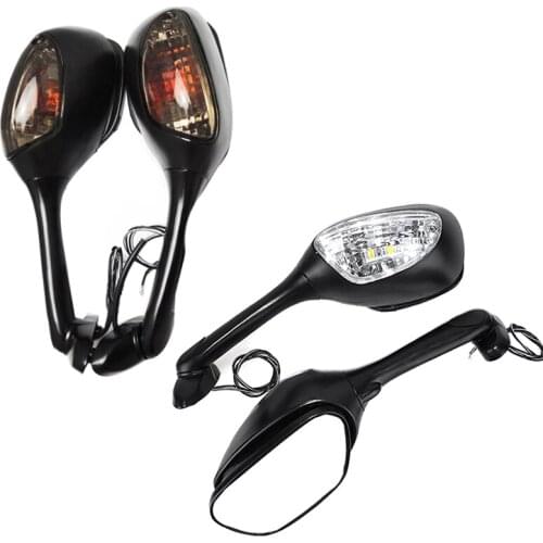 Motorcycle Mirror Rear View with Turn Signal Light Mirror for Suzuki GSXR600 750 2006-2010 GSXR 1000 2005 2006 2007 2008