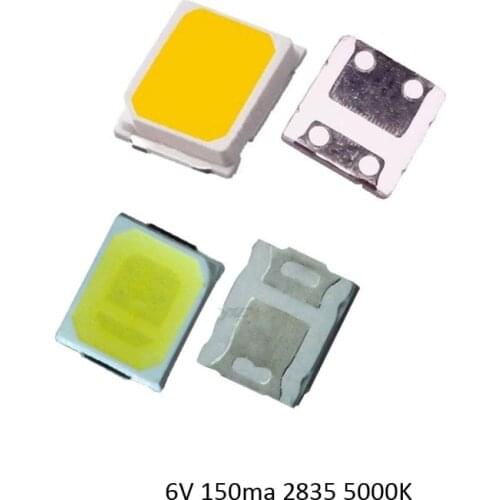 New 6V 150ma 5000K 95-100lm LED Chip 2835 100PCS Free Shipping Via Regisiter Air Mail