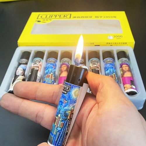 Original Clipper Gasoline Torch Lighter Grinding Wheel Metal Free Fire Pocket Refillable Gas Lighter Use For Collection And Gift