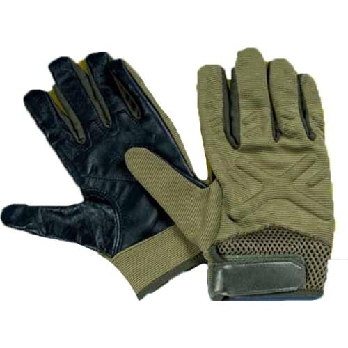 Sculptor nylon and lycra padded with foam leather gloves breathable