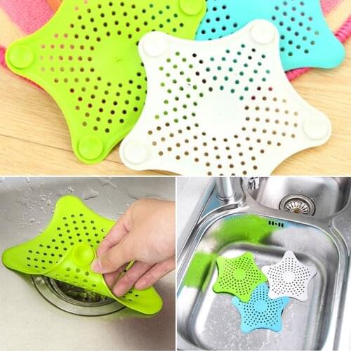 1Pcs PVC Plastic Kitchen Sink Strainer Shower Drain Hair Trap Hair Catcher Bath Tub Protector Drain Cover For Bathroom Laundry